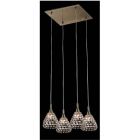 Impex Lighting CFH501131/04/AB Simone 4 Light Antique Brass Ceiling Cluster Pendant Light