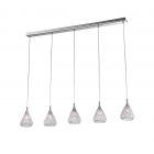 Impex Lighting CFH501131/05/LIN/CH Simone 5 Light Chrome Ceiling Bar Pendant Light