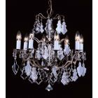 Impex Lighting CP06003/08/AB Louvre 8 Light Antique Brass Crystal Celiling Pendant Light