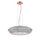 Impex Lighting LED1705/05/RG Armel 5 Light Rosey Gold And Crystal Pendant Ceiling Light