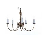 Impex Lighting SMBB00075/AB Solar 5 Light Antique Brass Pendant Ceiling Light
