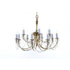 Impex Lighting SMBB00112/PB/CRY Richmong 12 Light Polished Brass Pendant Ceiling Light