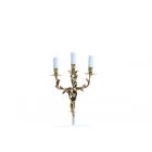 Impex Lighting SMBB00403/PB Louis 3 Light Polished Brass Wall Light