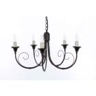 Impex Lighting SMRR00115/BLKG Classica 5 Light Black Gold Pendant Ceiling Light
