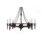 Impex Lighting SMRR00138/A Baronial 8 Light Aged Pendant Ceiling Light