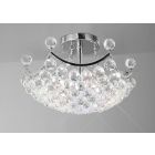 Diyas IL30035 Cesto Polished Chrome/Crystal 4 Light Semi Flush Ceiling Light