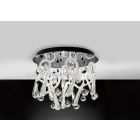 Diyas IL50382 Class Polished Chrome/White Glass/Crystal 10 Light Round Ceiling Light
