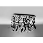 Diyas IL50383 Class Polished Chrome/Black Glass/Crystal 10 Light Square Ceiling Light