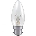 60W 35mm Clear Candle 230-240V BC/B22 2700K Warm White