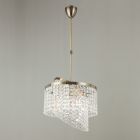 Diyas IL30093 Cortina Antique Brass/Crystal 6 Light Telescopic Pendant Light With Adjustable Rings