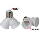 E27 to 2x E27 Lamp Holder Adapter