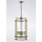 Diyas IL31093 Eaton Antique Brass/Glass 4 Light Pendant Light