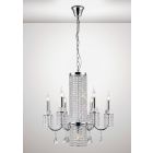 Diyas IL31543 Emily Polished Chrome/Crystal 6 Light Pendant Light