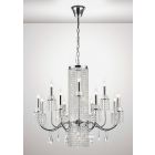 Diyas IL31544 Emily Polished Chrome/Crystal 8+4 Light Pendant Light