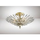 Diyas IL31671 Fay Aged Gold/Silver/Crystal 3 Light E14 Semi Ceiling Light
