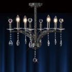 Diyas IL30364 Fiore Black Chrome/Crystal 4 Light Pendant Light