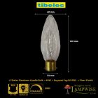 Tibelec 40W 230V BC B22 Flambeau Twisted 40mm Clear Candle