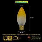Tibelec 60W 230V BC B22 46mm Twisted Large Amber Candle