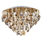 Dar Lighting JES5440 Jester 5 Light Flush Gold complete with Amber Droppers