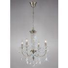 Diyas IL32084 Leana Satin Nickel/Crystal 4 Light Pendant Light