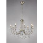 Diyas IL32088 Leana Satin Nickel/Crystal 8 Light Pendant Light