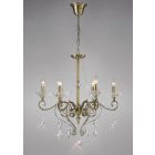 Diyas IL32076 Libra Antique Brass/Crystal 6 Light Pendant Light