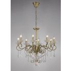 Diyas IL32078 Libra Antique Brass/Crystal 8 Light Pendant Light