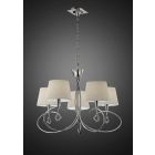 Mantra M1641 Mara Pendant 5 Light E14, Polished Chrome With Ivory White Shades