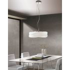 Mantra M3620 Mediterraneo Pendant 3 Light E27 Large, Polished Chrome/Frosted White Glass