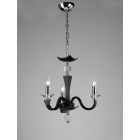 Diyas IL31033 Nardini Polished Chrome/Black Faux Leather/Crystal 3 Light Pendant Light