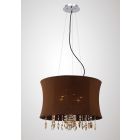 Diyas IL30564 Niki Polished Chrome 4 Light Pendant Light With Brown Shade