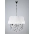 Diyas IL30056/WH Olivia Polished Chrome/Crystal 8 Light Pendant Light With White Shade
