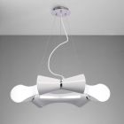 Mantra M1540 Ora Pendant 6 Flat Round Light E27, Gloss White/White Acrylic/Polished Chrome