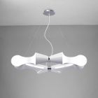 Mantra M1541 Ora Pendant 8 Flat Round Light E27, Gloss White/White Acrylic/Polished Chrome