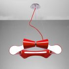 Mantra M1560 Ora Pendant 6 Flat Round Light E27, Gloss Red/White Acrylic/Polished Chrome