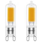 2x Osram LED 2W = 20W G9 Glass Capsule Clear, Twin Pack Warm White 2700K (non-dim)