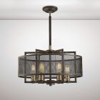 Diyas IL31692 Parker Weathered Zinc/Brushed 6 Light E27 Nickel Pendant Light