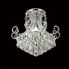 Diyas IL30026 Pearl Polished Chrome/Crystal 9 Light Semi Flush Round Ceiling Light