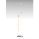 Mantra M4942 Phuket Floor Lamp 2 Light 21W Down 7W Up LED 3000K, Matt White/Beech