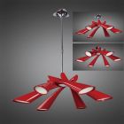 Mantra M0910 Pop Pendant/Ceiling Semi Flush Convertible 6 Light E27, Gloss Red/White Acrylic/Polished Chrome