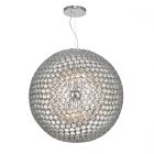 Dar SER8650 Serafina 6Lt Globe Pendant Brushed Chrome Large