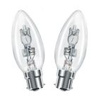 2x Halogen 35mm Clear Candle 30W = 37W BC/B22d Dimmable, Warm White