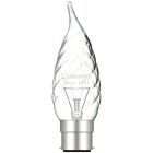 Luxram 25w 240v Bayonet BC/B22 Clear Twisted Bent Tip Candelux Candle