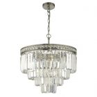 Dar Lighting VYA0438 Vyana 4 Light 4 Tier Pendant Satin Nickel And Crystal
