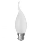 Satin Candelux 60W 240V BC B22 Pearl Matt Bent Tip Candle
