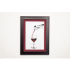 Framed Crystal Wall Art - Dine Pouring Wine, Black Frame Clear Crystal 40x30x3.2cm