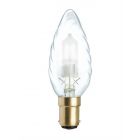 Lyvia 42W (56W) 630lm SBC Halogen Twisted Clear Candle, Warm White 2700K Dimmable