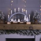 Xmas Haus Battery Powered Wooden Festive Candle Bridge