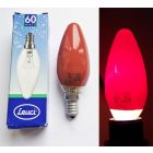 Leuci 60W 230V SES E14 Incandescent Red Coloured Candle