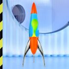 Mathmos Telstar Rocket Lava Lamp, Orange Base